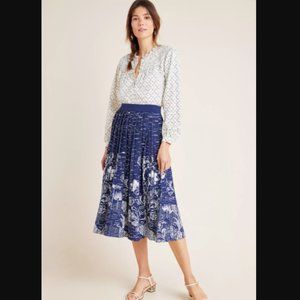 Anthropologie Haven Pleated Knit Midi Skirt